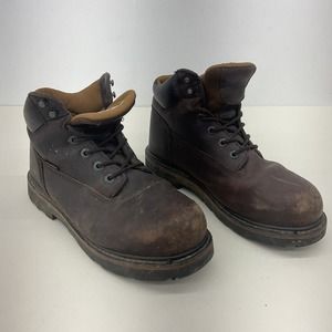 Schmidt Brown Combat Leather Women's Boots - Size 11